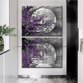 Painting by Numbers Art Nature Full Moon Reflected in The Water